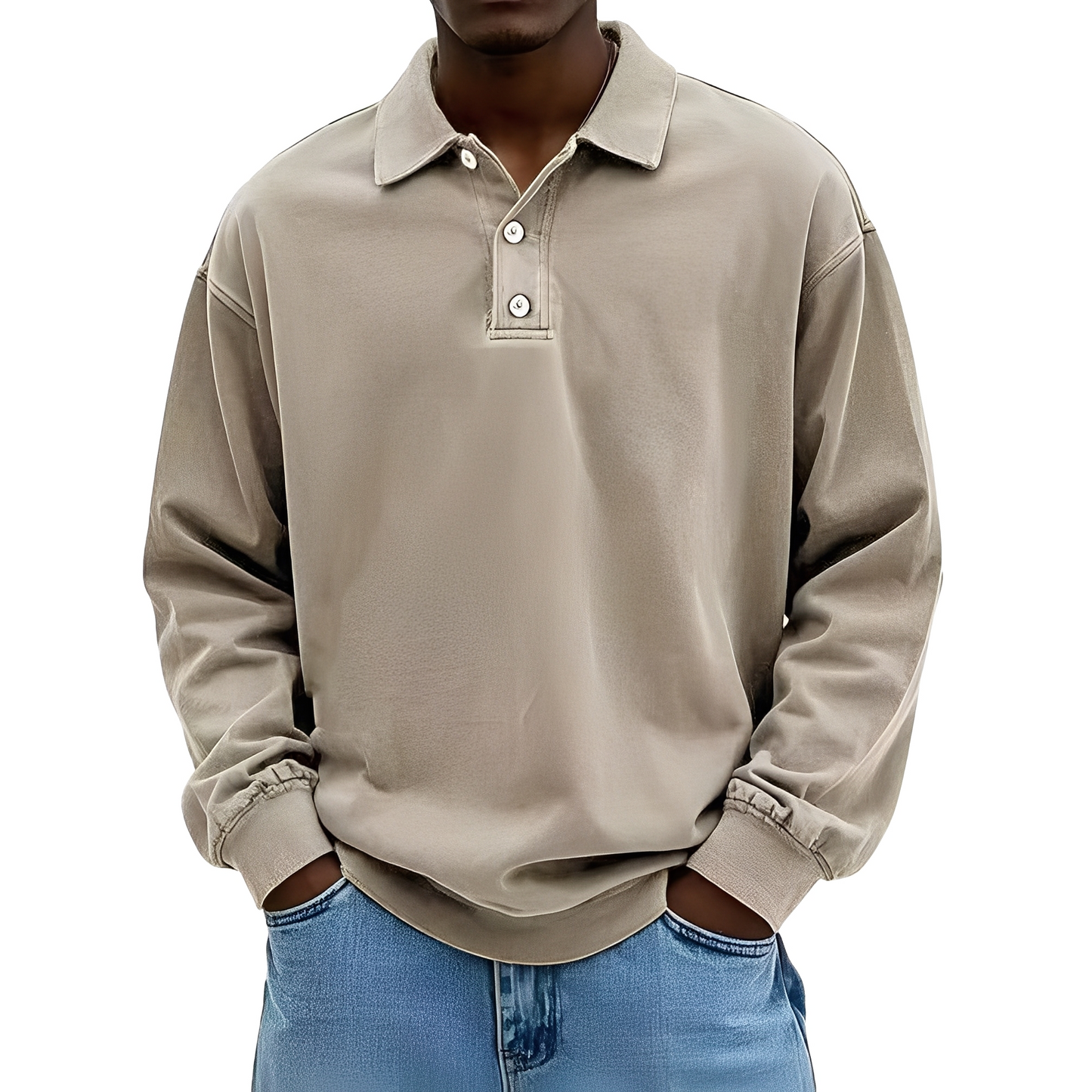 Chris - Klasické tlusté tričko s dlouhým rukávem pro muže