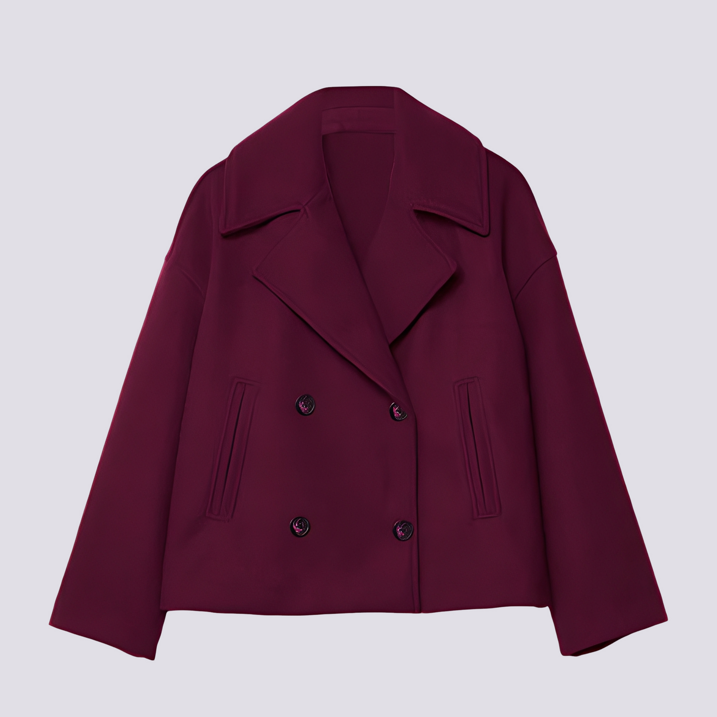 Bethney - Elegantní krátký vlněný kabát s reverzním límcem pro dámy