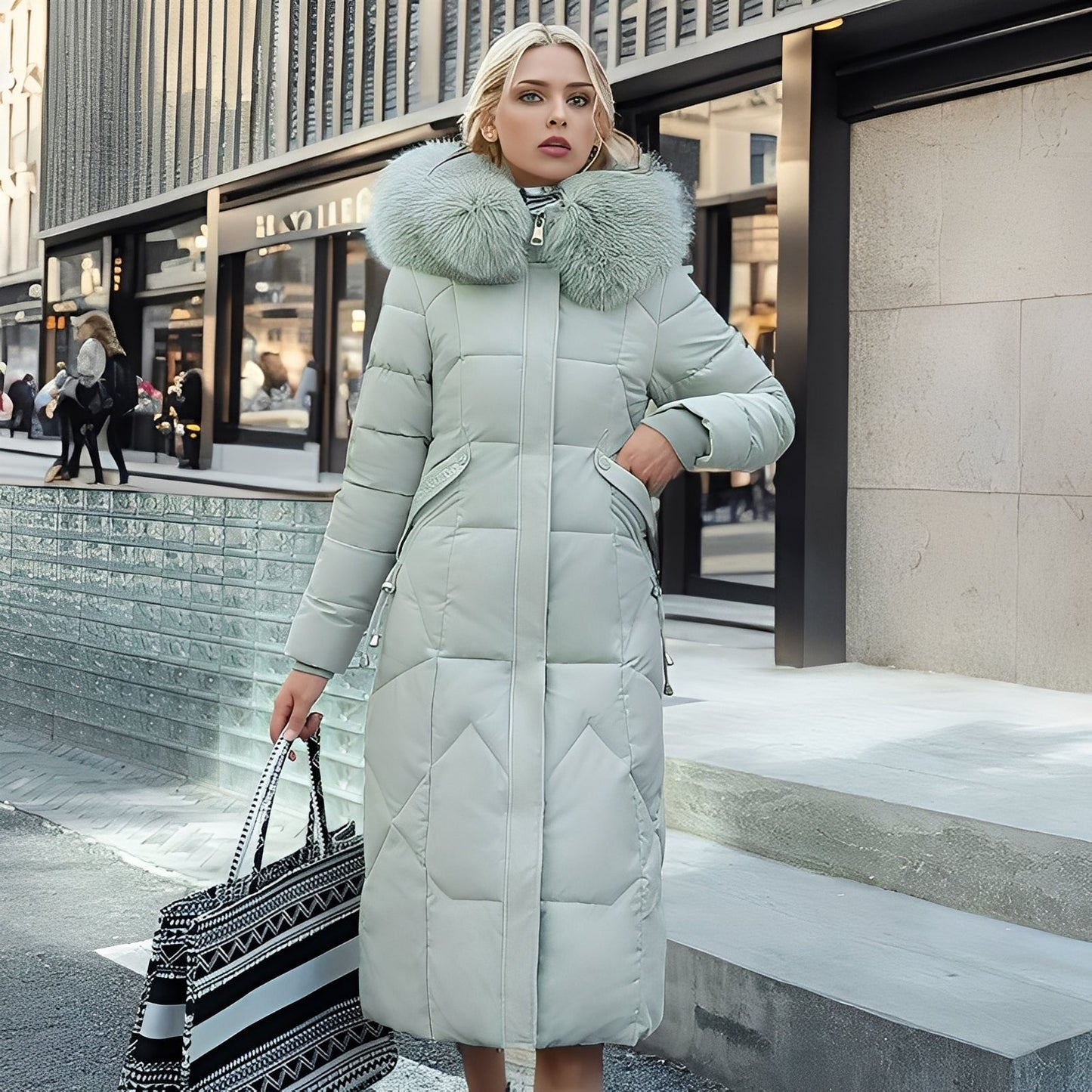 Rachel - Elegantní, úzký kabát s kapucí pro ženy