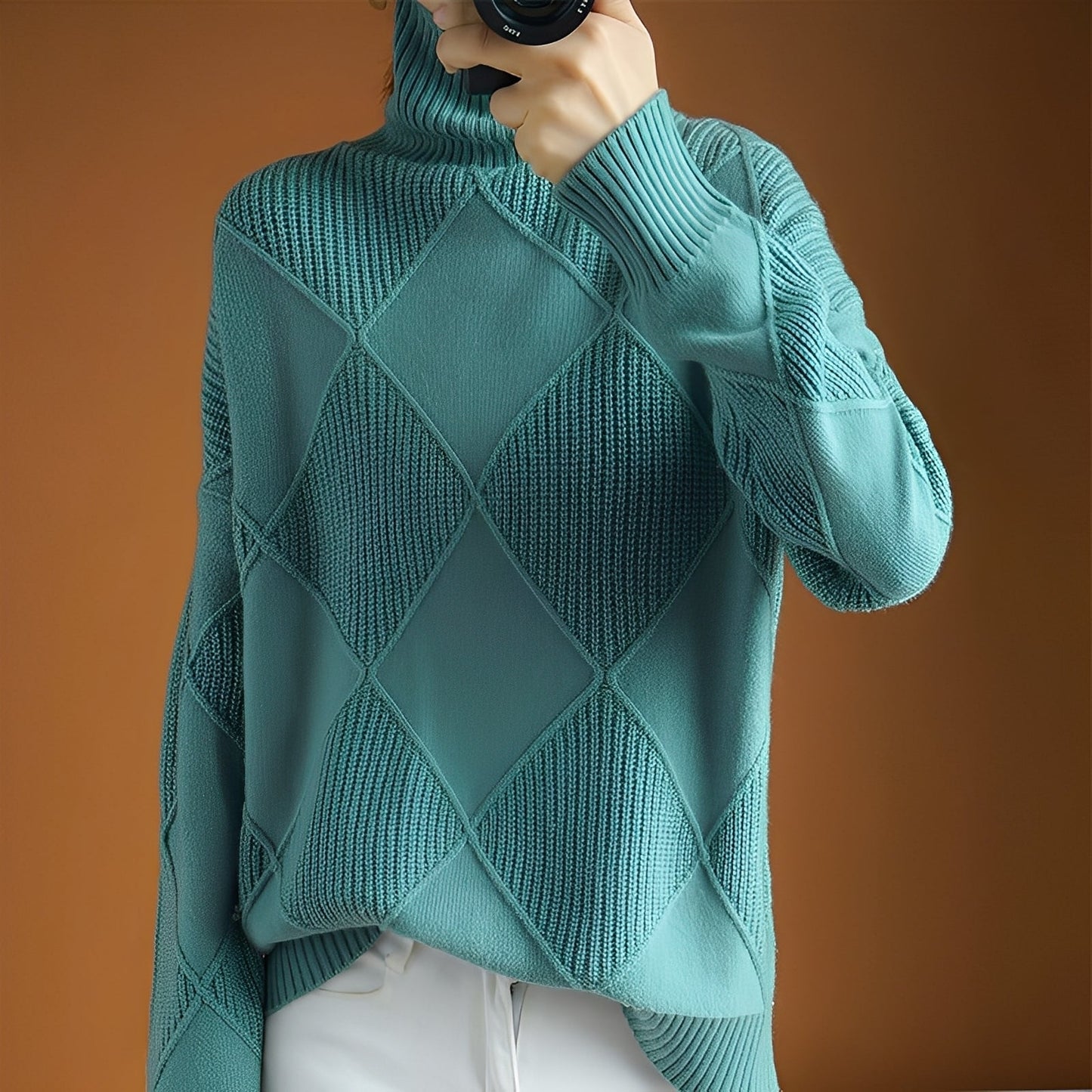 Mariette - Oversized zimní rolákový svetr pro ženy