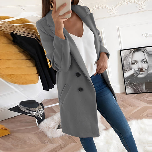 Tiffani - Elegantní dlouhý vlněný kabát pro dámy