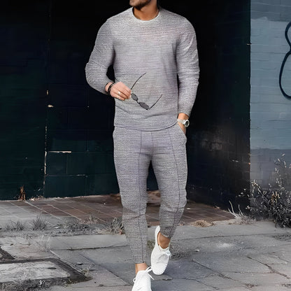 Dillan - Ležérní slim-fit souprava pro muže z vaflové látky