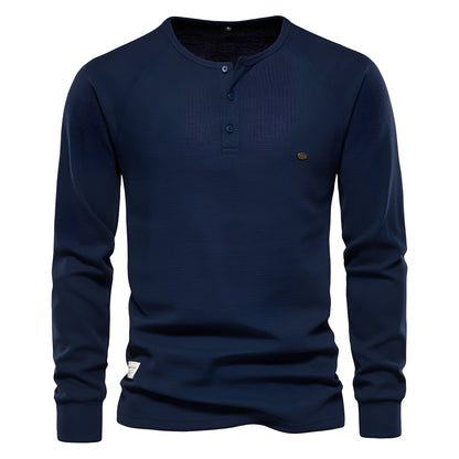 Joachim - Pánská košile s dlouhým rukávem ve vaflovém stylu