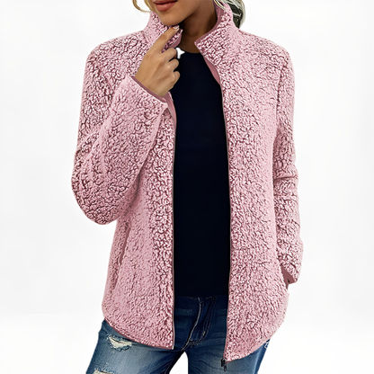 Alethea - Elegantní fleece-sametový kabát pro dámy