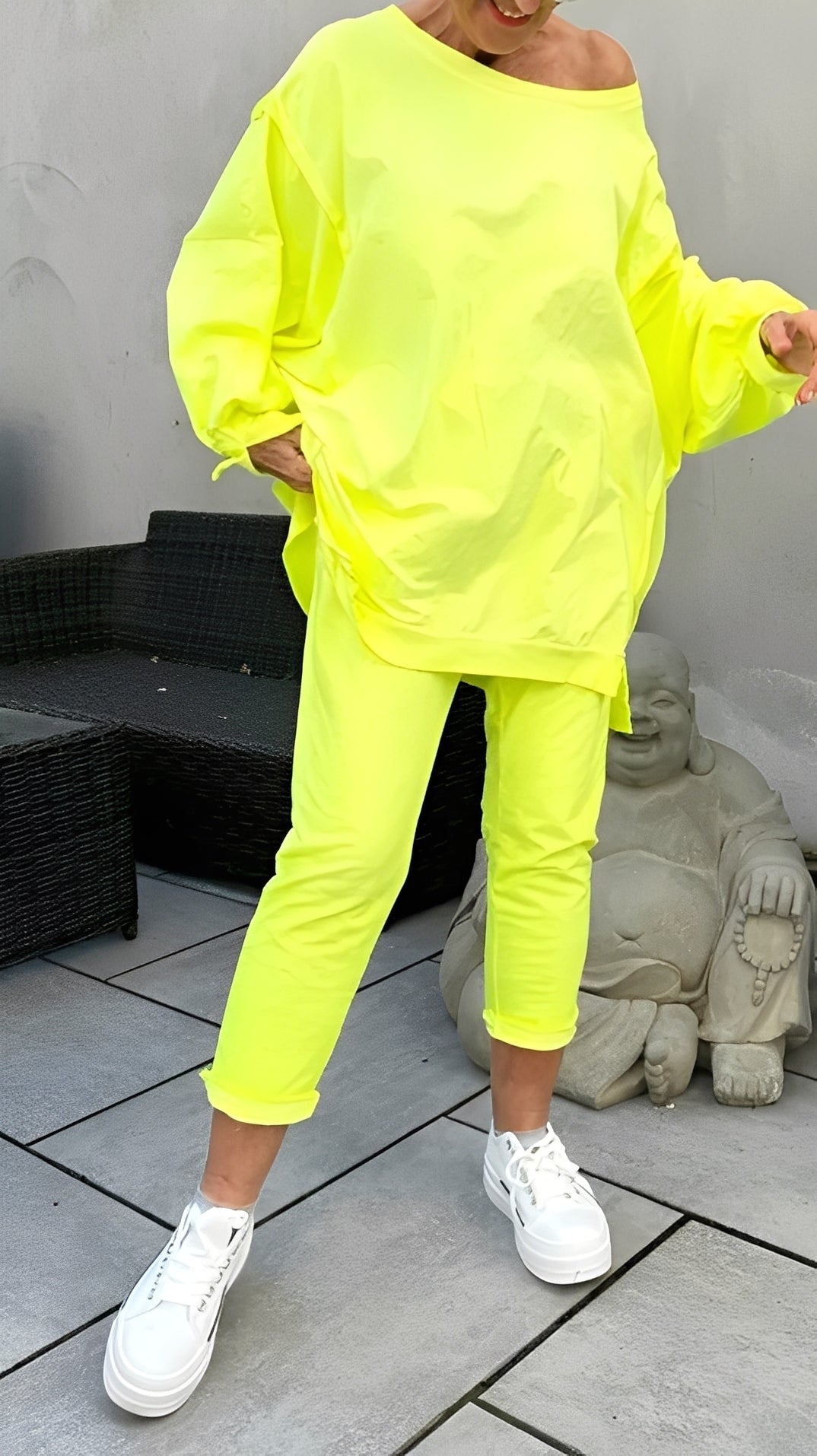 Eleanore - Ležérní souprava s volným vrcholem a kalhotami pro dámy