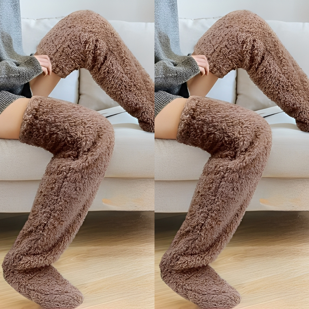 Camellia - Teplé, nadkolenní zimní ponožky pro dámy