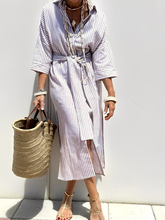 Amélie - Klasické dámské šaty s páskem