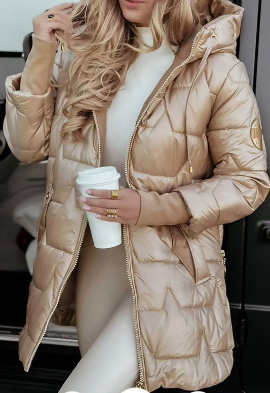 Georgetta - Stylová péřová bunda s kapucí pro ženy