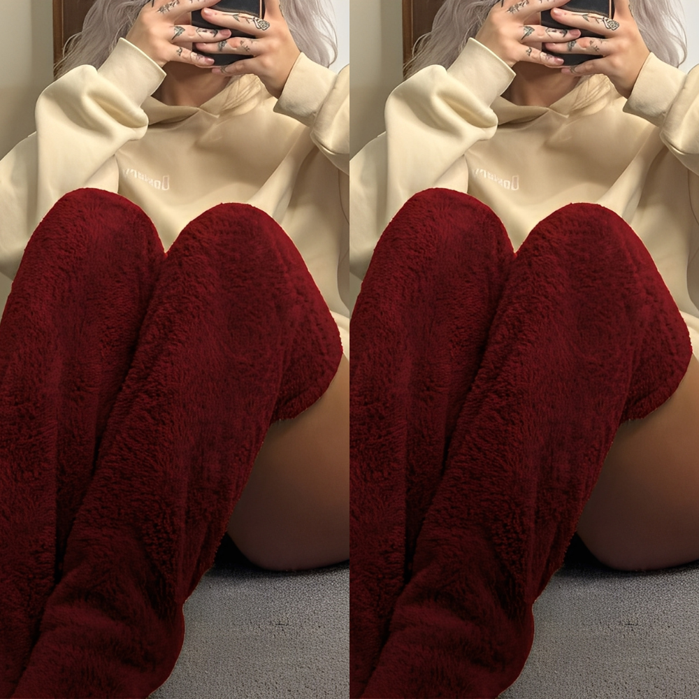 Camellia - Teplé, nadkolenní zimní ponožky pro dámy