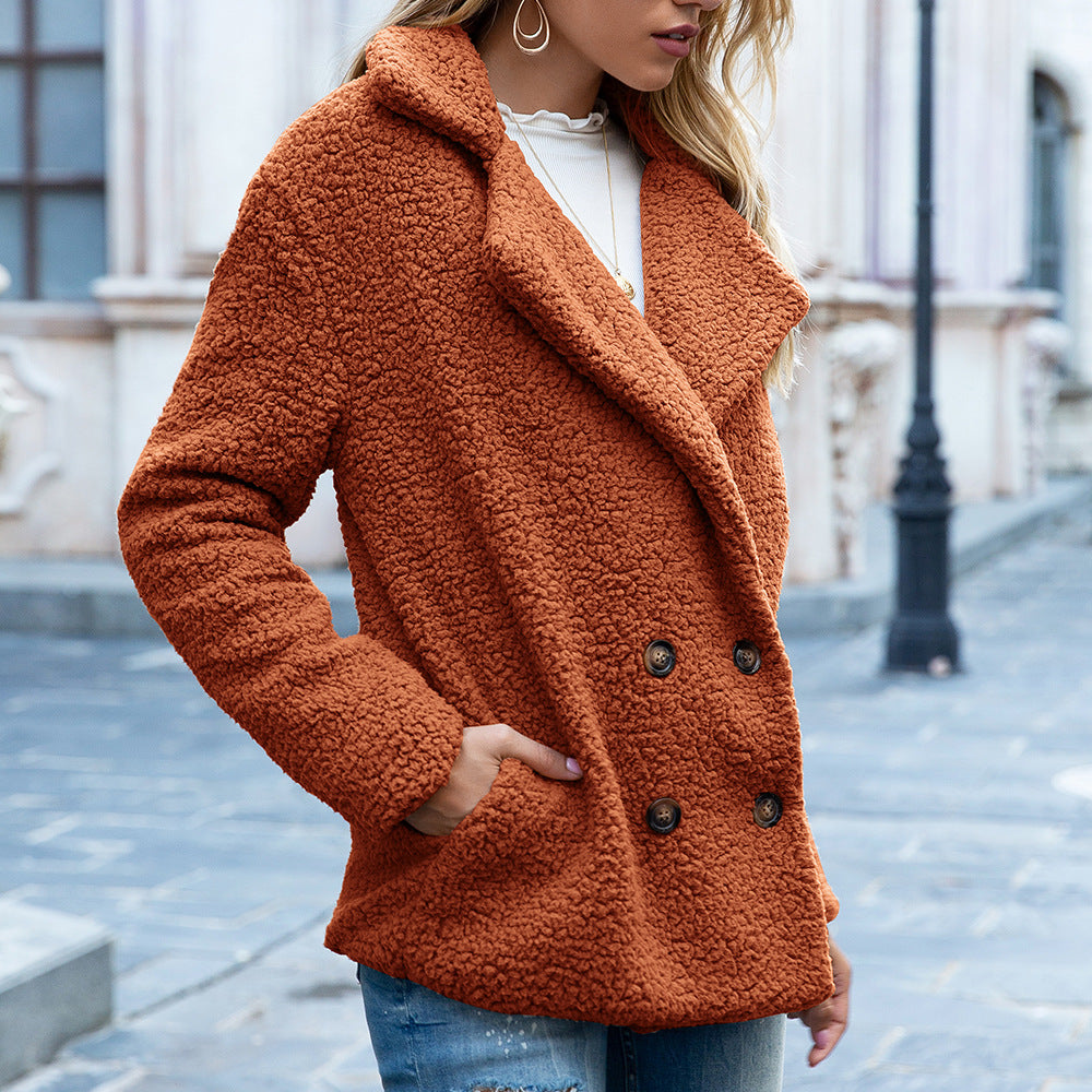 Brianna - Tlustá dlouhá bunda s knoflíky pro ženy