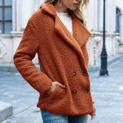 Brianna - Tlustá dlouhá bunda s knoflíky pro ženy