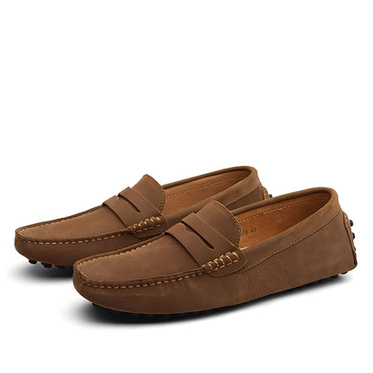 Joshua - Stylové mokasíny z semišové kůže pro muže
