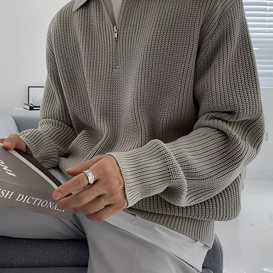 Jeffrey - Elegantní, volně pletený svetr pro muže