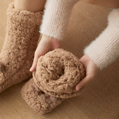 Caelie - Stylové, roztomilé, tlusté fleece ponožky pro dámy