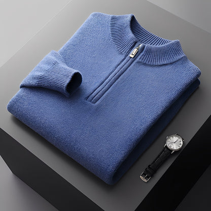 Weldon - Pletený svetr s polovičním zipem pro muže