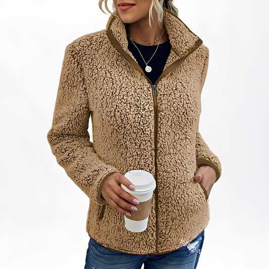 Alethea - Elegantní fleece-sametový kabát pro dámy