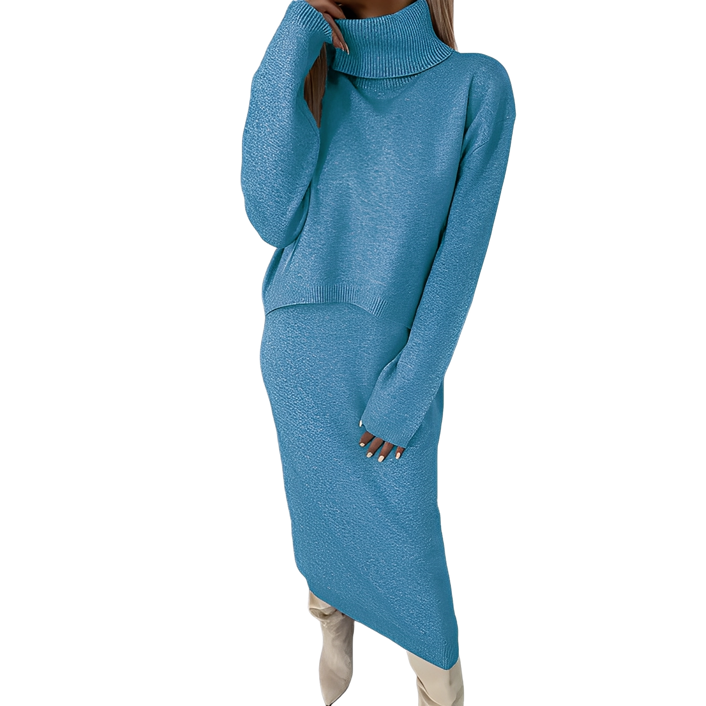 Natalee - Stylová souprava z roláku a sukně pro dámy