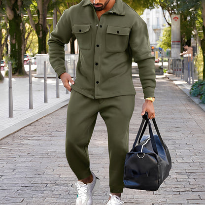 Kent - Lehké Slim-Fit Set z Hemdem a Kalhotami pro Muže