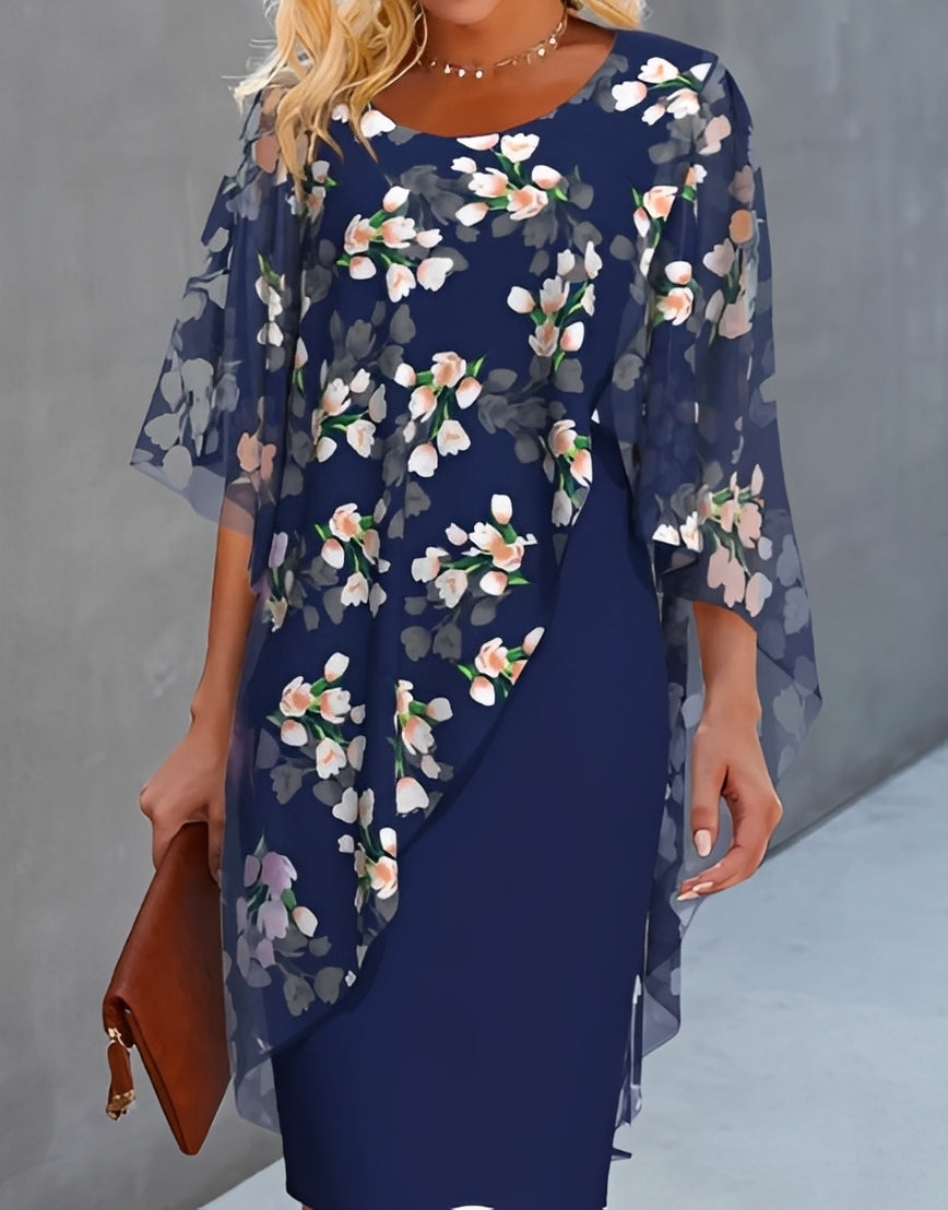 Melanie - Elegantní šifonové šaty s květinovým vzorem pro dámy