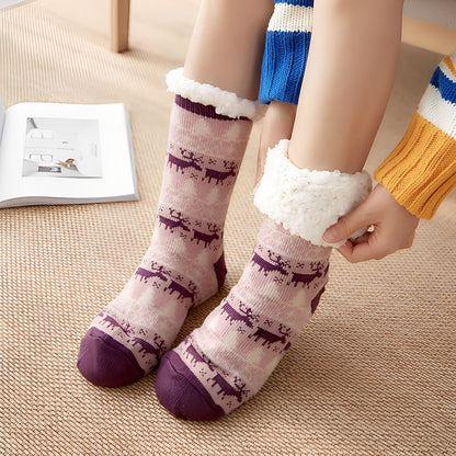 Clarice - Stylové středně dlouhé vánoční ponožky pro dámy