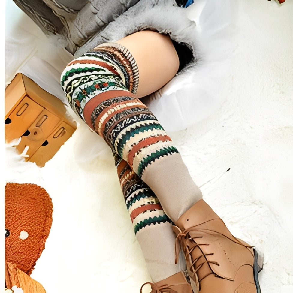 Suzanna - Stylové, teplé, tlusté bavlněné ponožky pro dámy