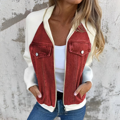 Libby - Ležérní džínová bunda s raglánovými rukávy pro dámy