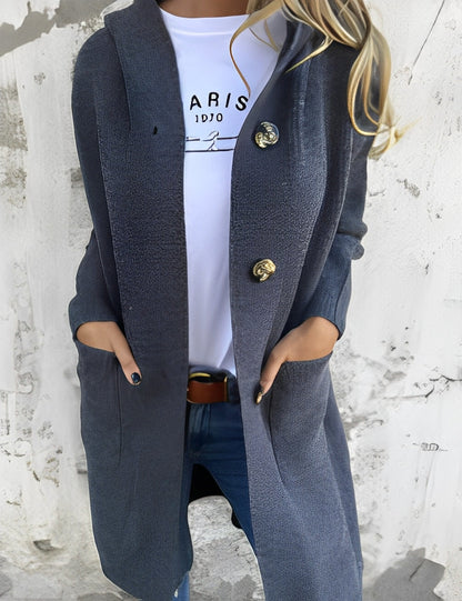 Kimmie - Ležérní dlouhý cardigan s kapucí pro dámy