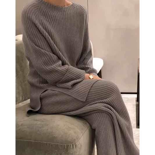 Samantha – Pletené Casual-Set Svetr & Kalhoty