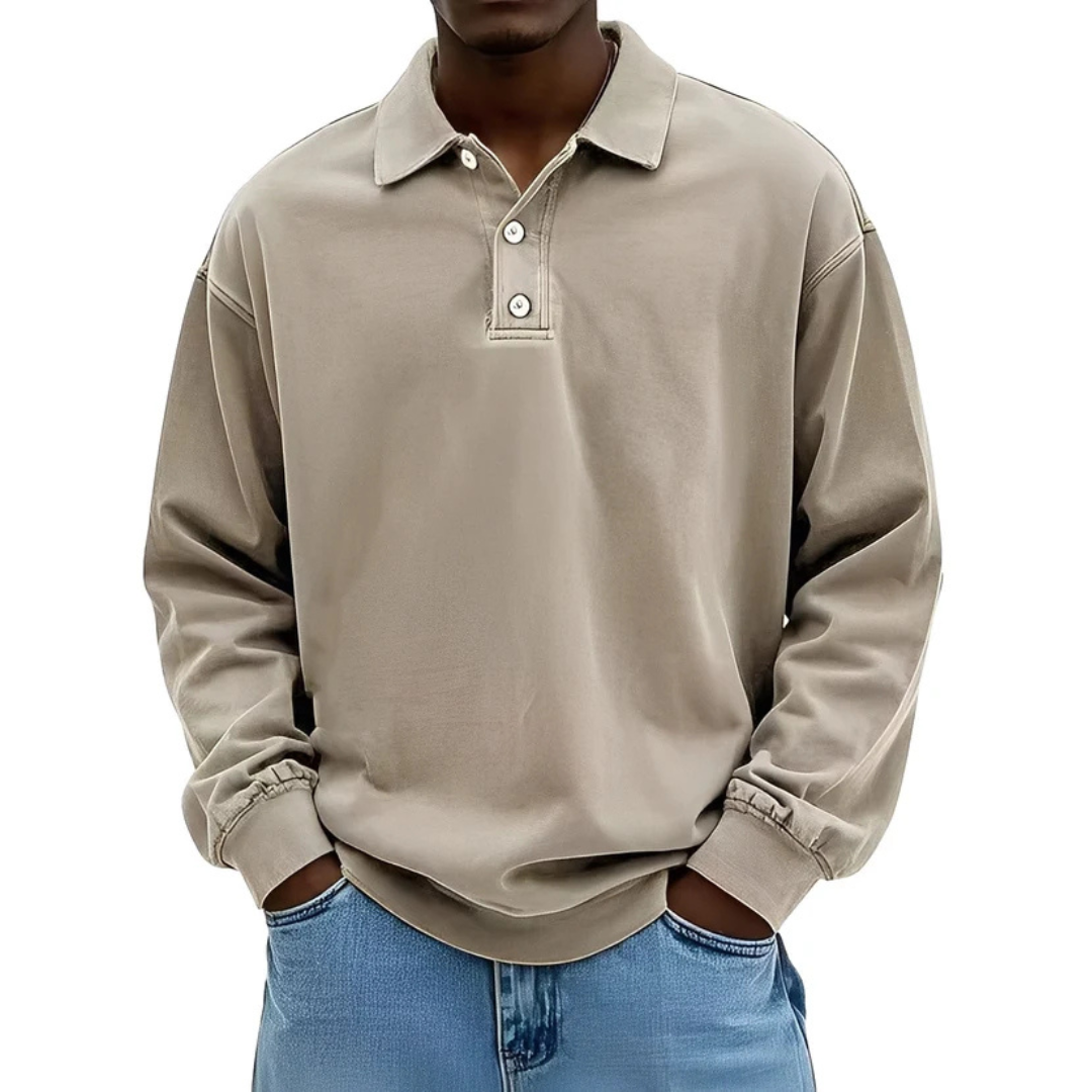 Clayton - Dlouhý rukáv polo tričko v moderním stylu