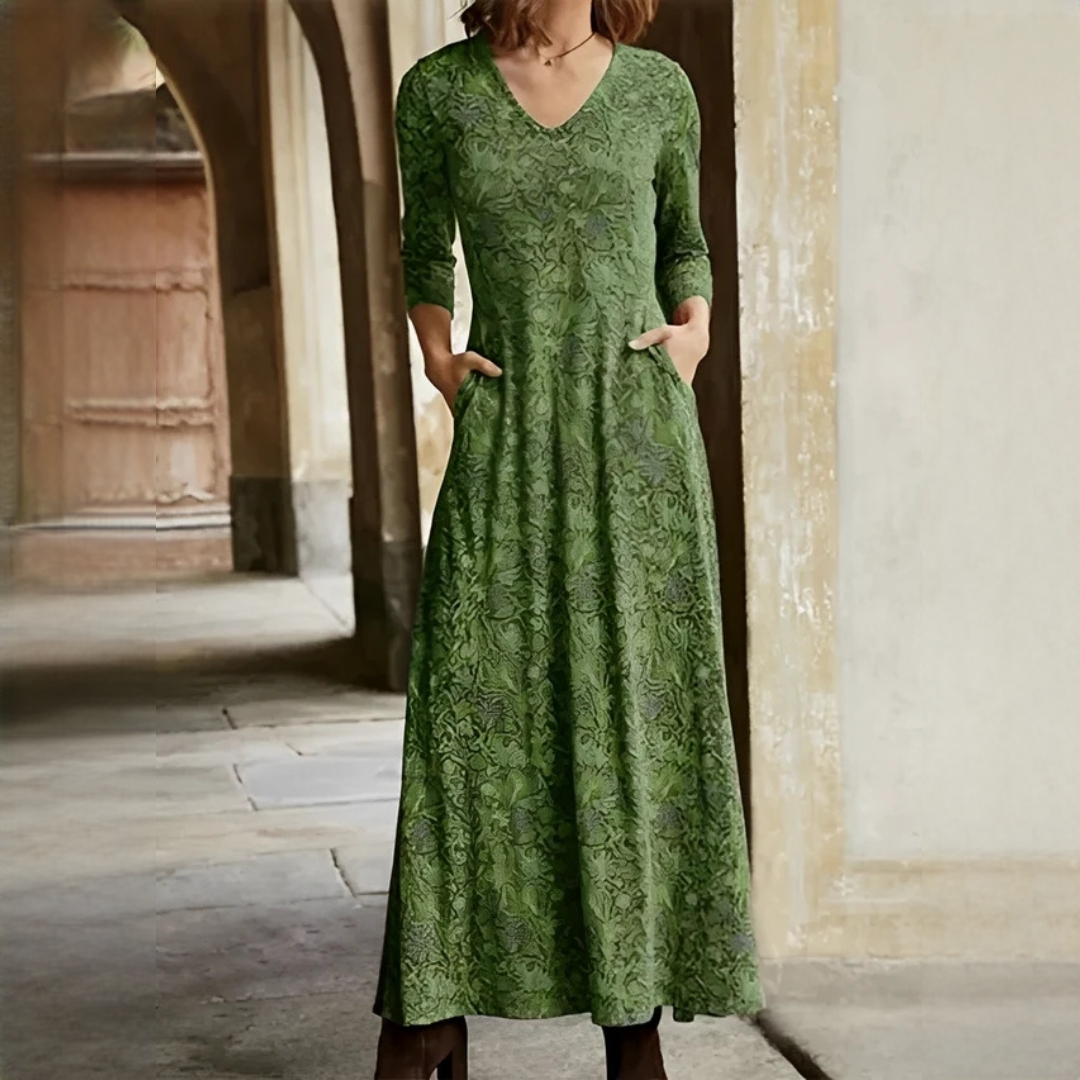 Sophie - Vintage šaty s dlouhými rukávy