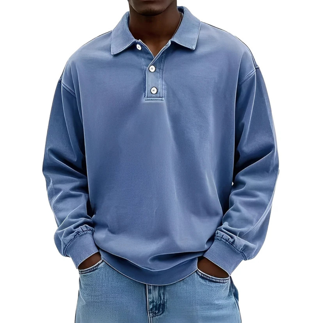 Clayton - Dlouhý rukáv polo tričko v moderním stylu