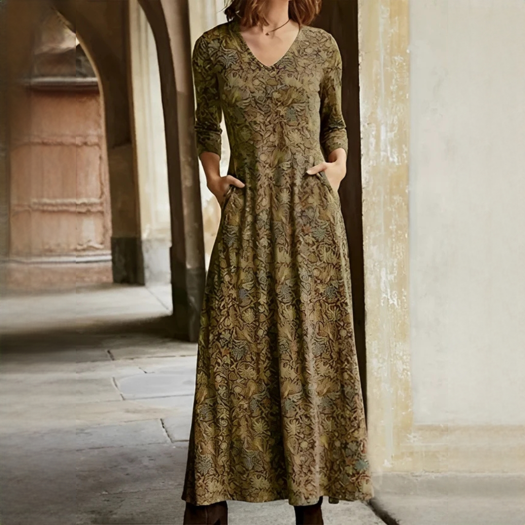 Sophie - Vintage šaty s dlouhými rukávy