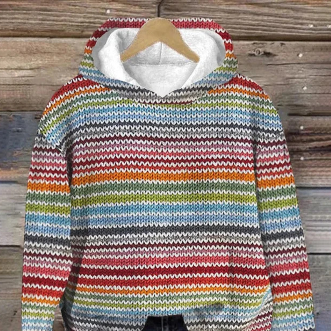 Maacah - Elegantní mikina s kapucí a pruhovaným vzorem
