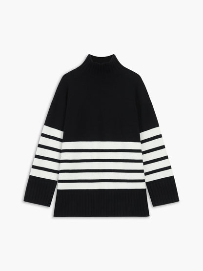 Colette – Pruhovaný Mock-Neck-Pulover
