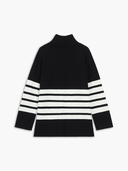 Colette – Pruhovaný Mock-Neck-Pulover