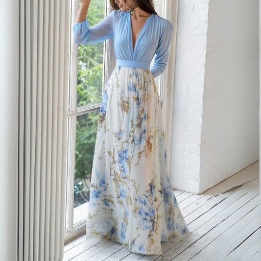 Anastasia - Elegantní Květinový Potisk Maxisaty