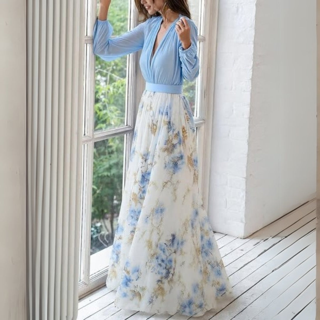 Anastasia - Elegantní Květinový Potisk Maxisaty