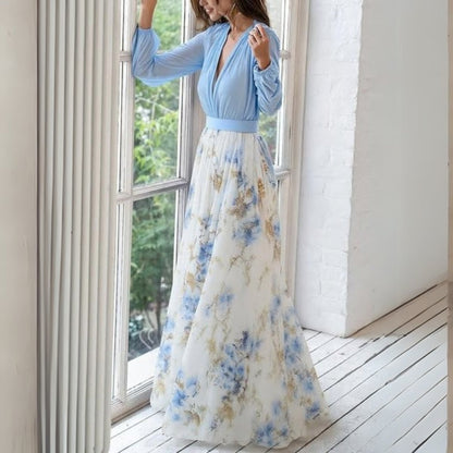 Anastasia - Elegantní Květinový Potisk Maxisaty
