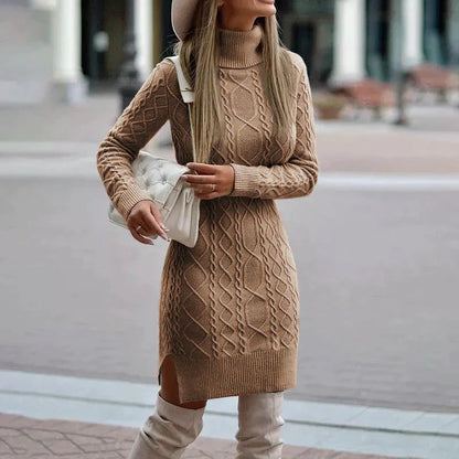 Zylia - Elegantní zimní pletené šaty elegantní
