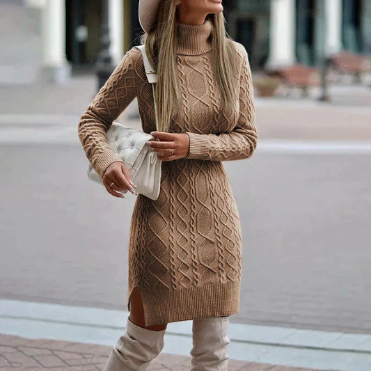 Zylia - Elegantní zimní pletené šaty elegantní