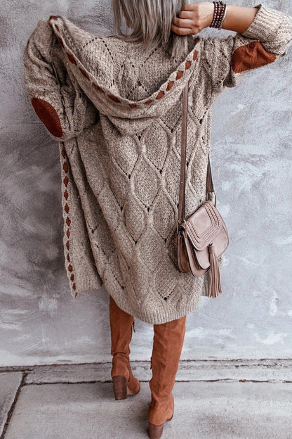 Alana - Elegantní Dlouhý Cardigan s Kapucí