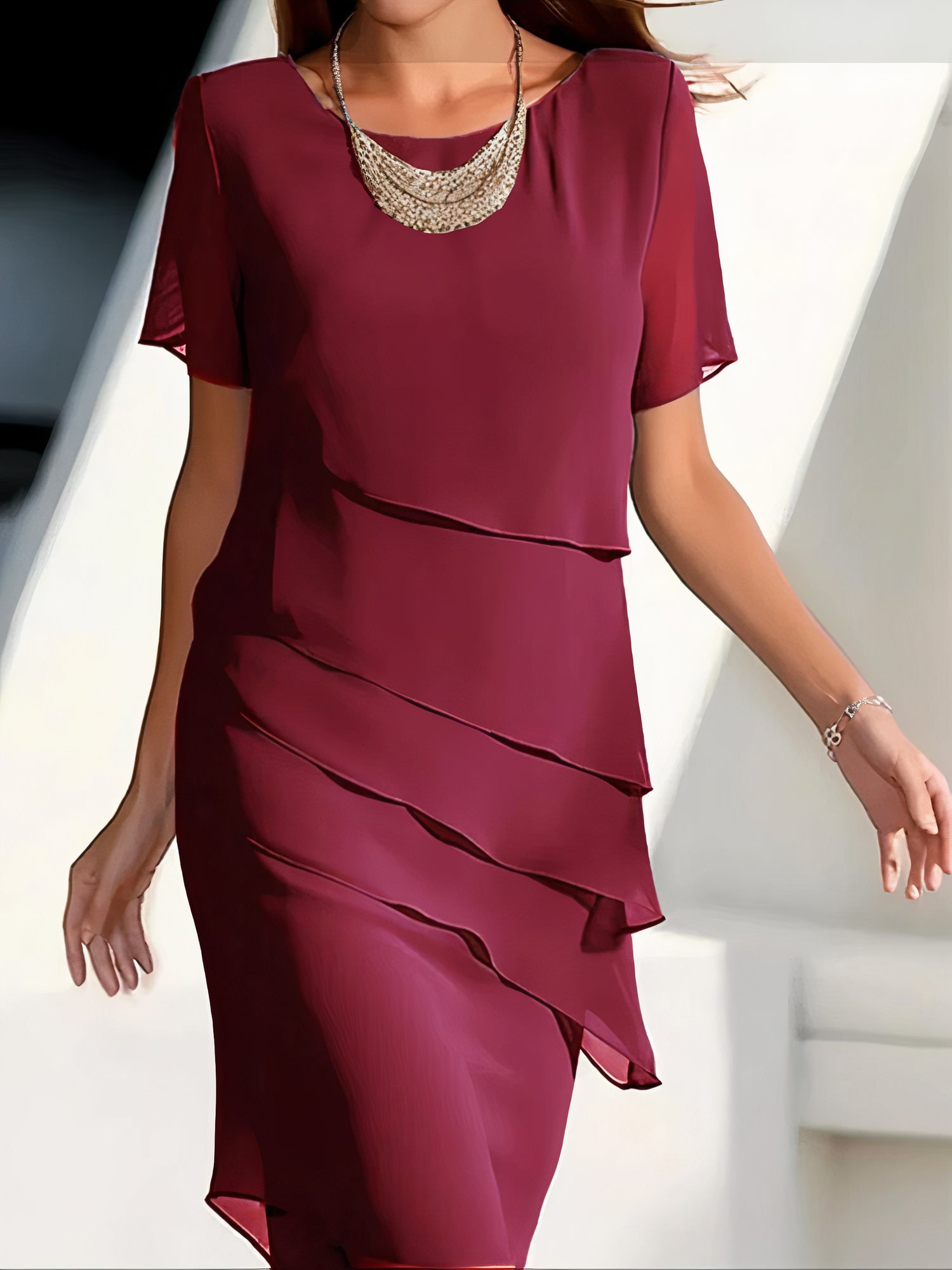 Emmeline - Elegantní šaty z plisovaného šifonu