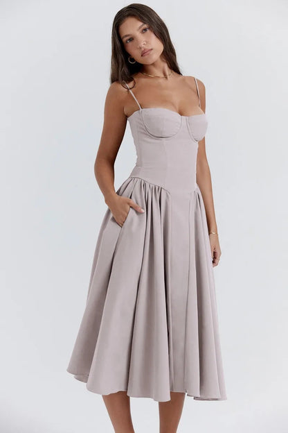 Jutte - Dámské bezrukávové midikleid