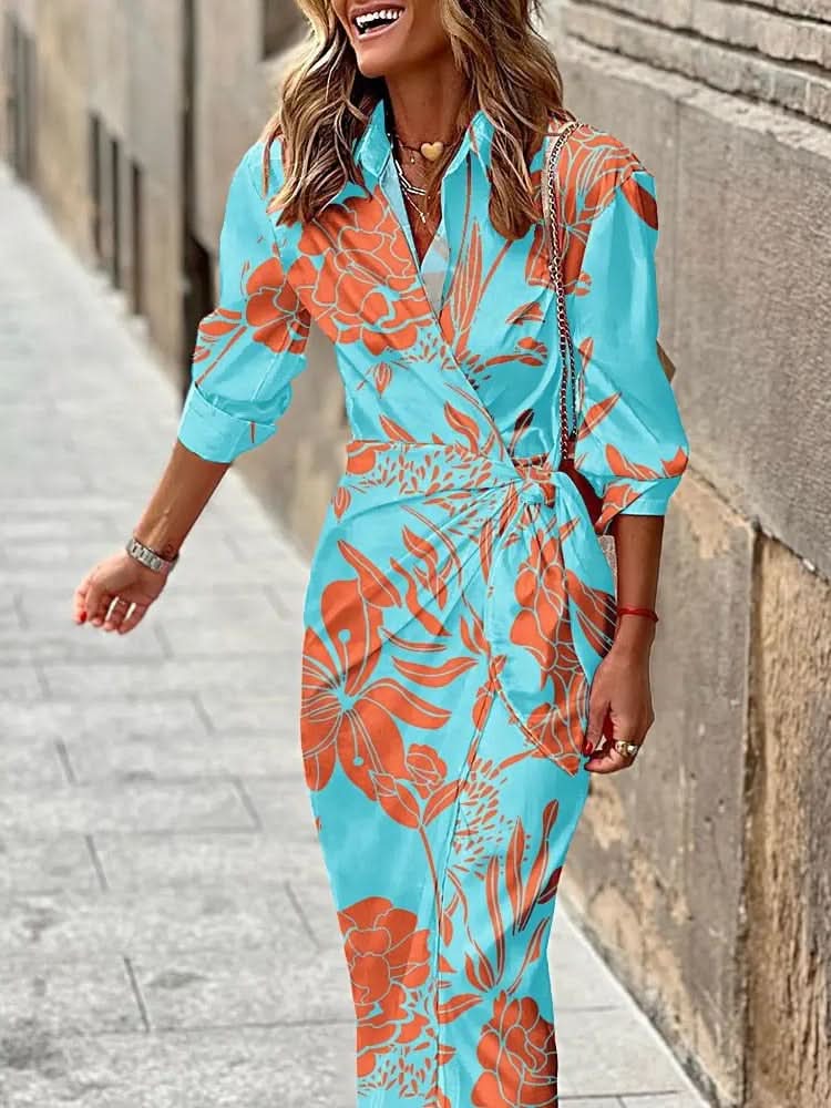 Solana – Elegantní zavinovací šaty s proužky
