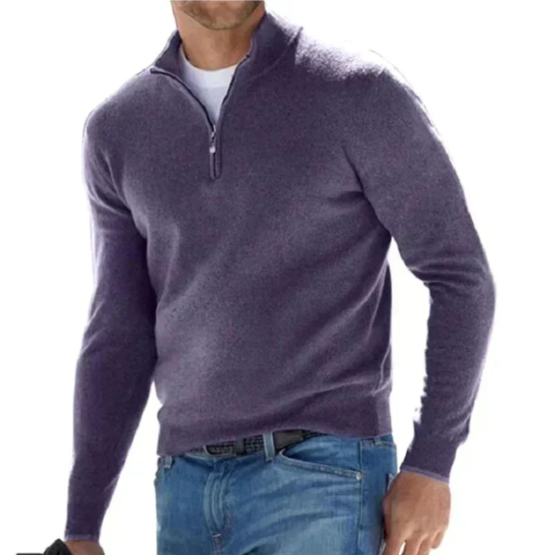 Agustín - Stylový zip svetr pro muže