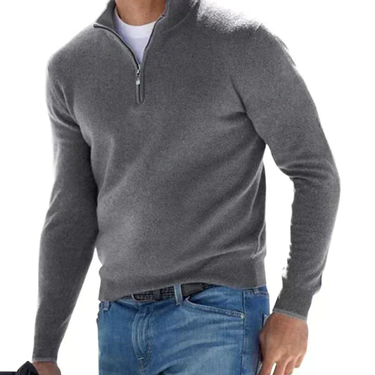 Agustín - Stylový zip svetr pro muže