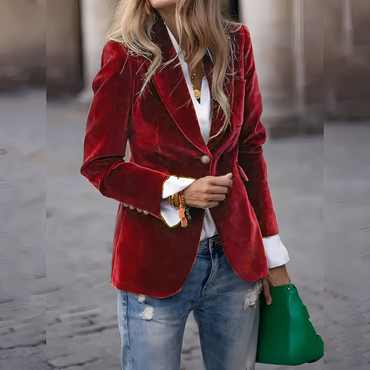 Alise - Elegantní, úzký sametový sako pro dámy