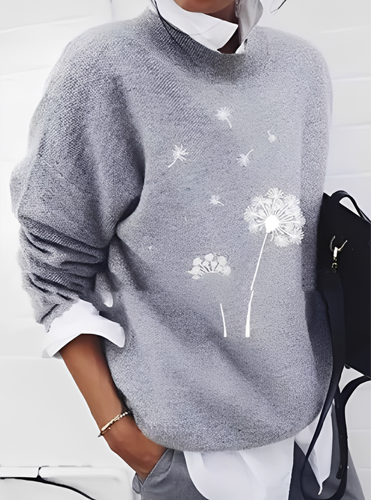 Milly - Stylový, volně střižený svetr s potiskem pro dámy