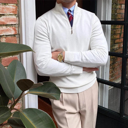 Orion - Pánský svetr s polovičním zipem Elegantní