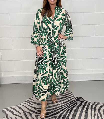 Petra - Elegantní Roba Maxi s Knoflíky